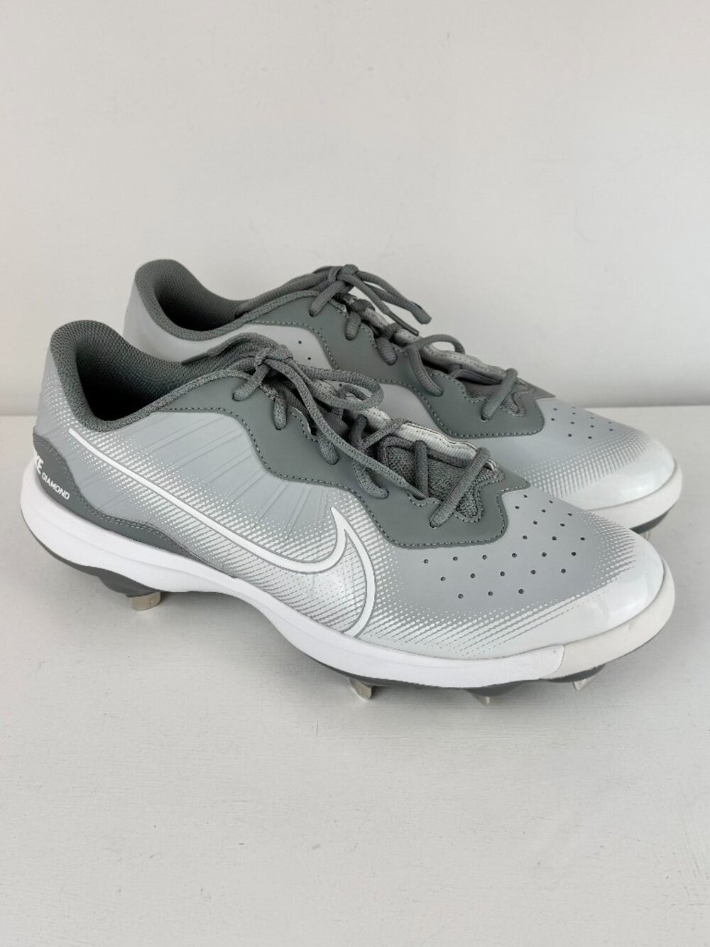 Size 12 - Men's Nike Alpha Huarache Keystone 4 Baseball Cleats Gray- DJ6516-012